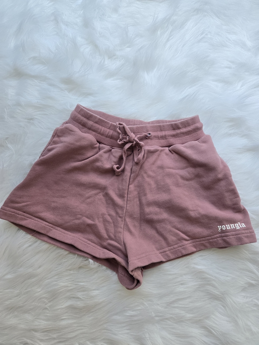 YoungLA Mauve Pink Drawstring Women's Athletic Shorts